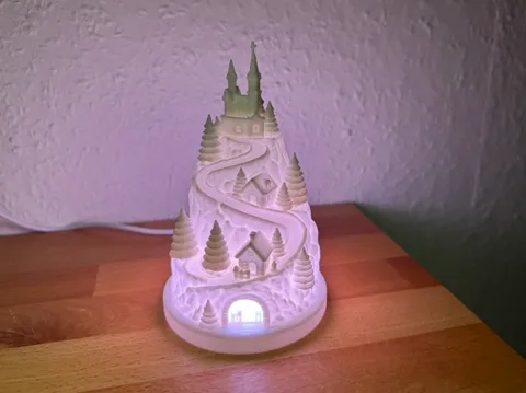 Accesorio para impresora 3D: Winter/Märchen-Berg mit Schloss — referencia de MakerWorld
