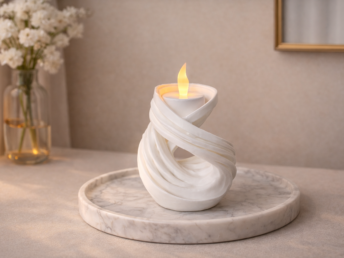 TwistFlow Candle Holder – 3D Printable Sculpture