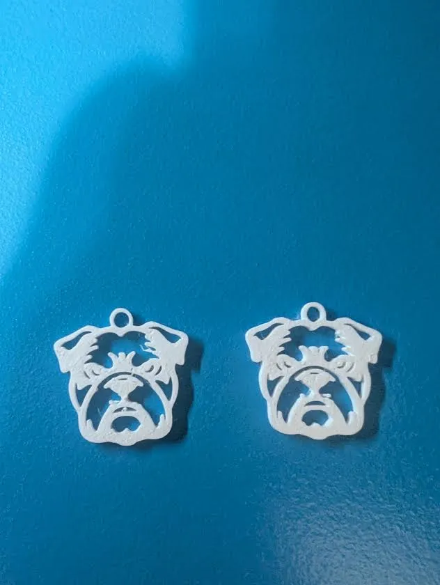 Bulldog earrings view 2
