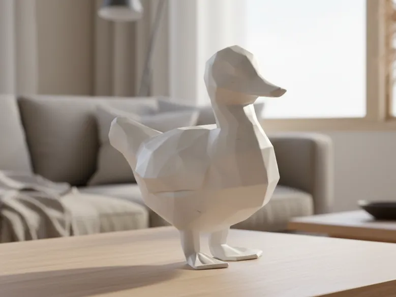 Low Poly Duck Figure - Modern