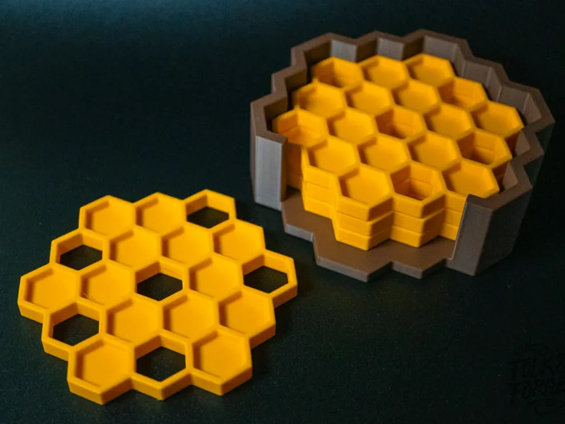Honeycomb Coasters, Stackable Hive Holder