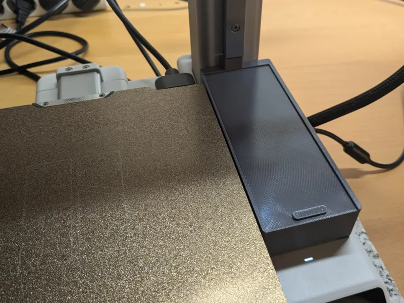 Screwed on A1 Mini tool storage box with slider