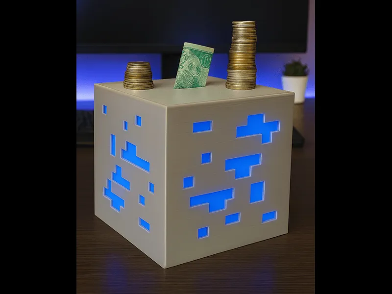 Minecraft Ore Piggy Bank – Fully Printable - 12 cm