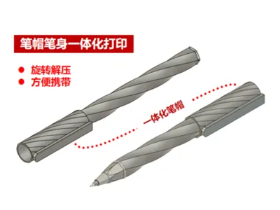 Gel Pen (Integrated Cap) Spiral Fidget