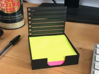 Post-it box with pen guider