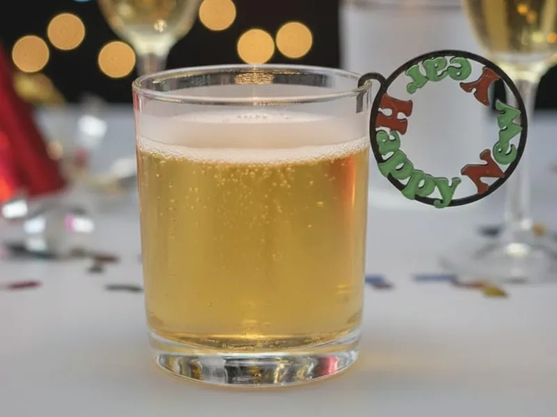 New Year Party Glass Charm – Festive Drink Marker