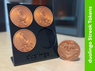 Duolingo Duo Streak Tokens + Stand (Achievments)