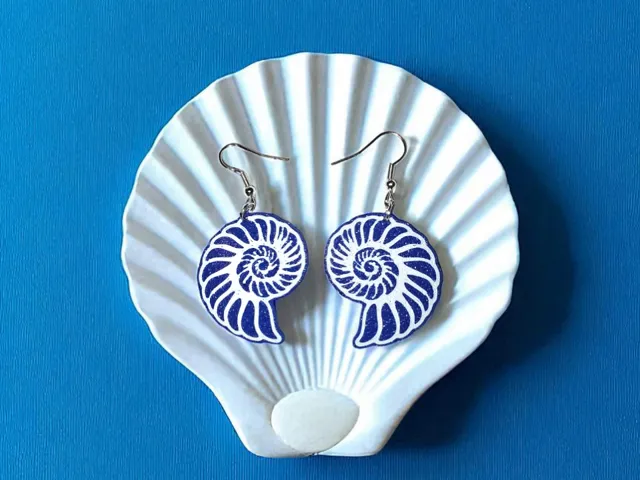 Blue shell earrings