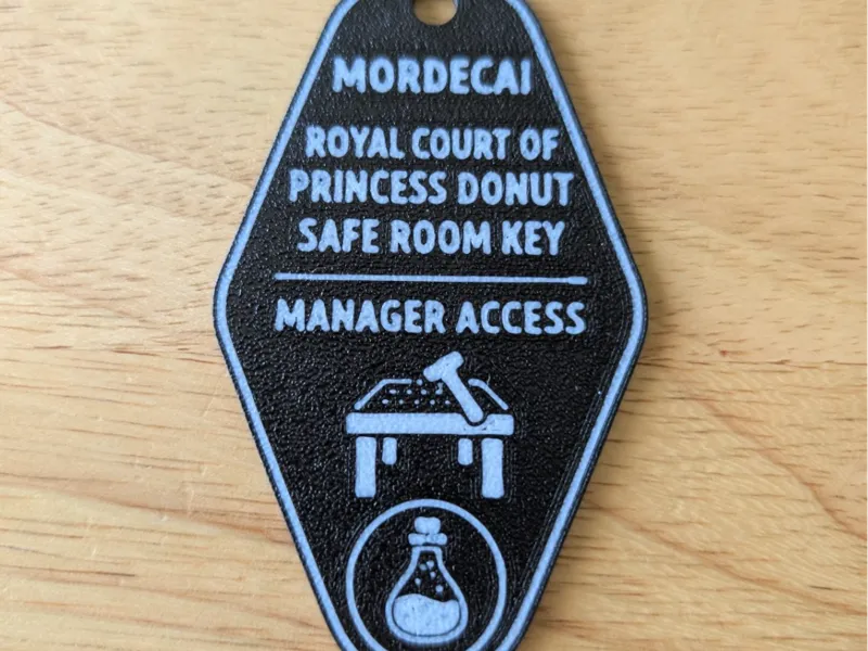 Mordecai Safe Room Keychain