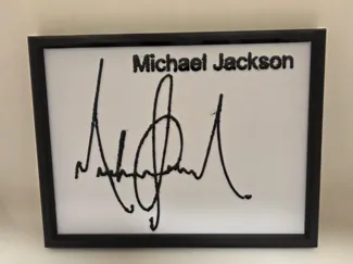 Michael Jackson Signature  3D Wall Art  Desk Frame