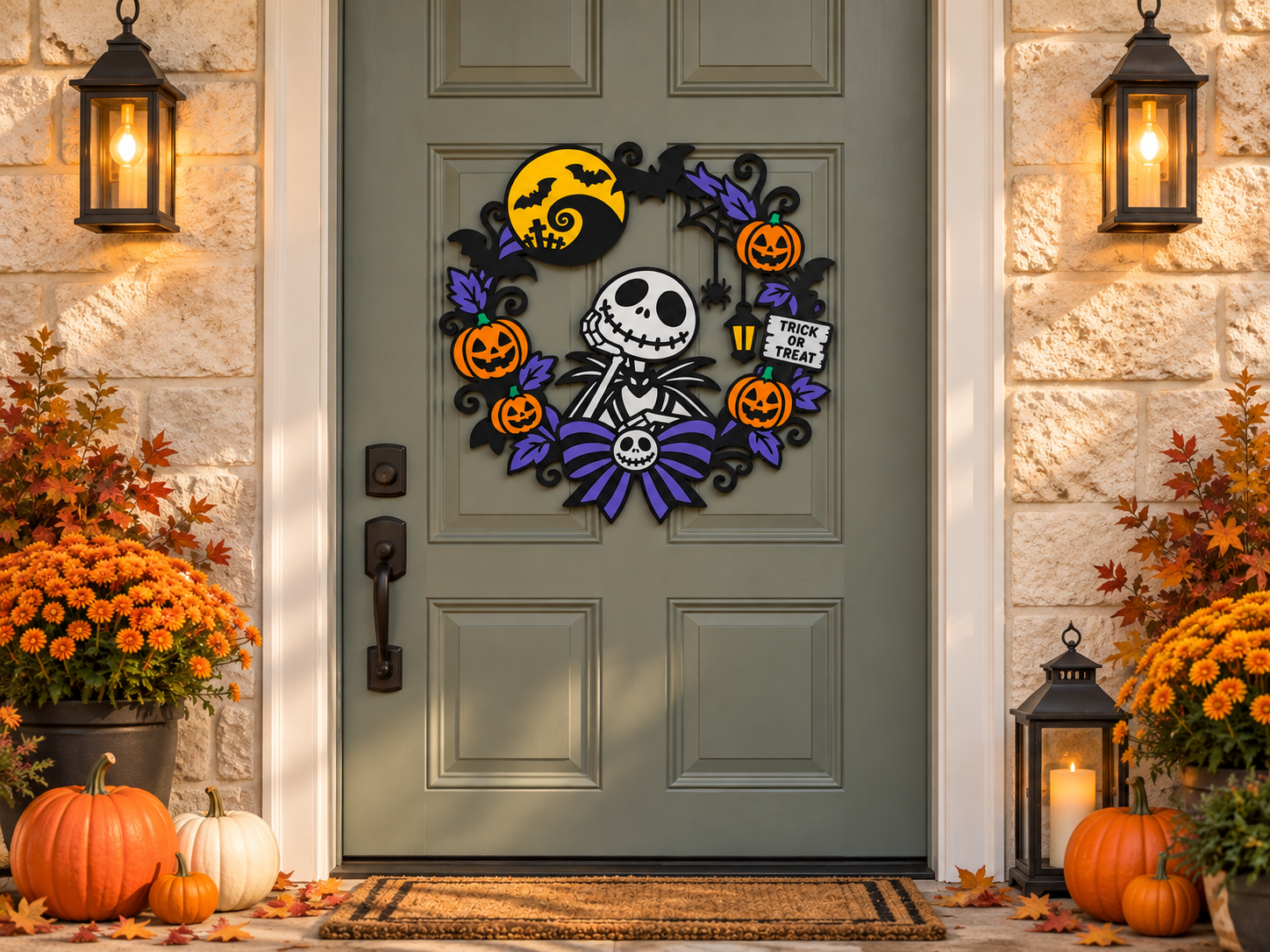Jack Skellington halloween wreath - 1