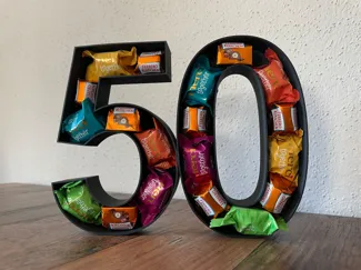 50. Geburtstag - Form für Deko, Bonbons, Moos etc.