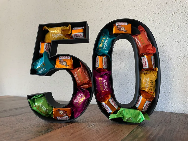 50. Geburtstag - Form für Deko, Bonbons, Moos etc.
