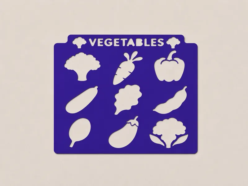 Vegetables Tracing Stencil | Kids Drawing Template
