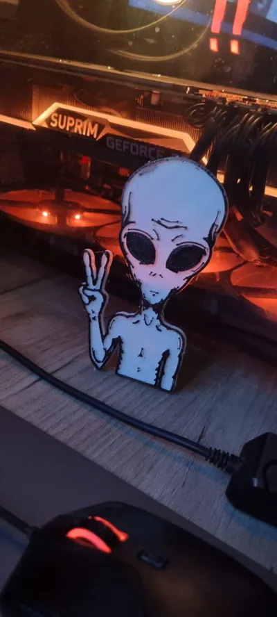 Alien Peace Sign by AlexS - MakerWorld
