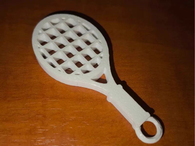 Tennis racket keychain