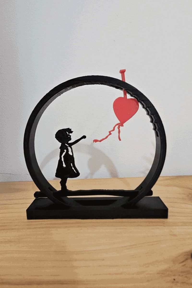 Banksy - Girl and Balloon - movable 3D Frame