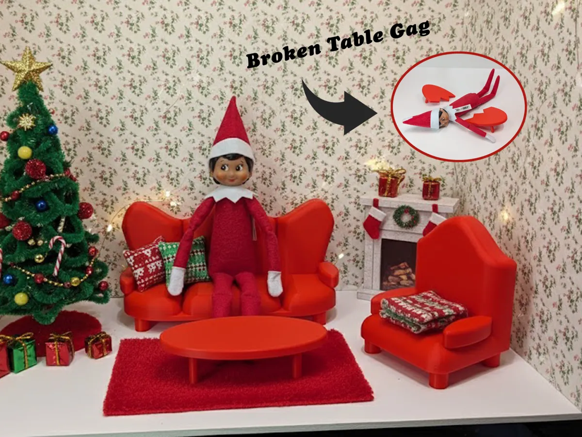 Elf on the Shelf Living Room Scene Playset Sofa von PrinterMcgee ...