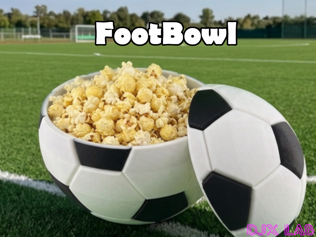 FootBowl – Easy-Print Soccer Snack Bowl with Lid