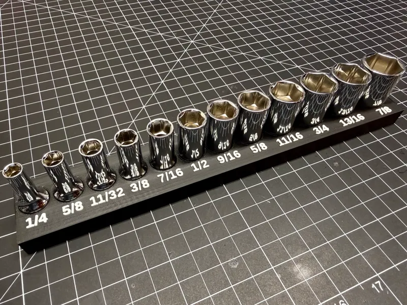 Icon 3/8" Drive SAE Semi-Deep Socket Set Organizer
