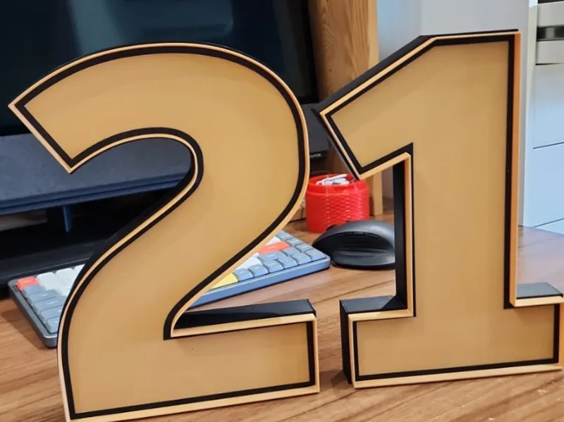 Numbers 2 and 1 (25cm height) Birthday Party Decor