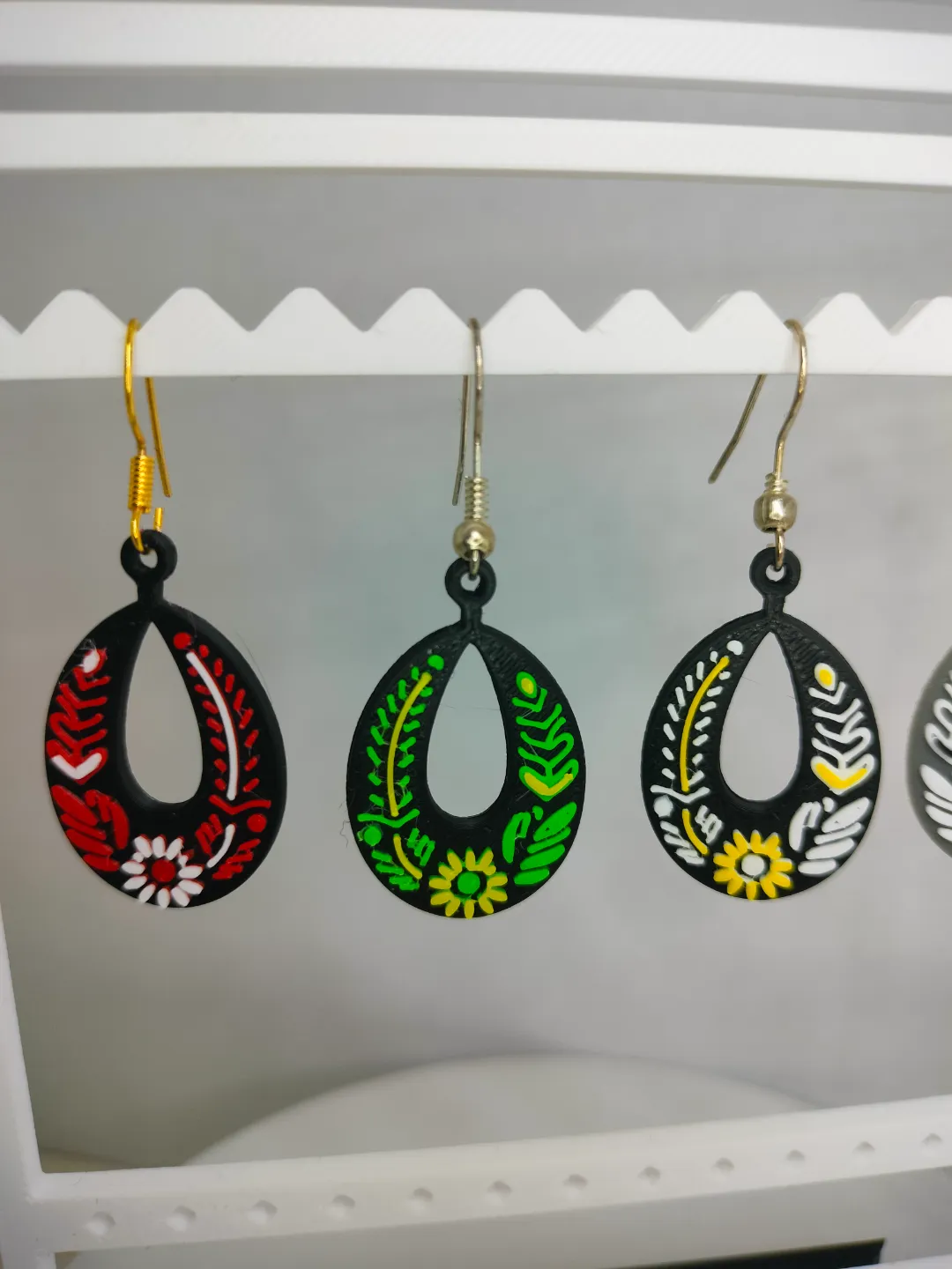 Easter egg earrings view 2