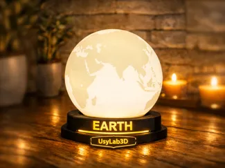 Lampada Terra 3D – Realistico con Continenti