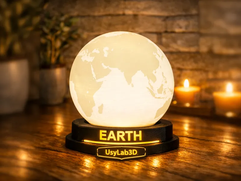 Lampada Terra 3D –  Realistico con Continenti 