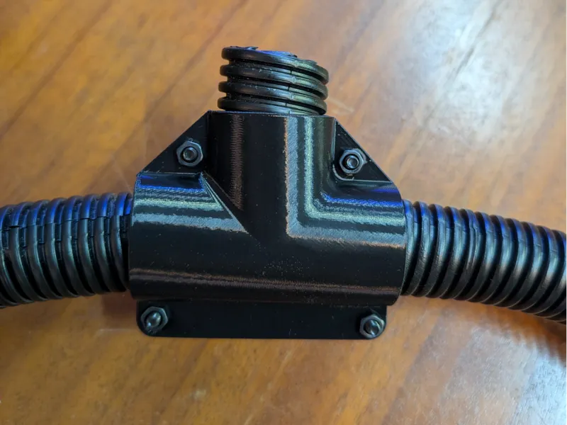 3 Way Connector 1" (~25mm) Corrugated Conduit Tee