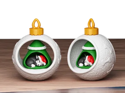 Christmas Bauble Dog Tree House 2025