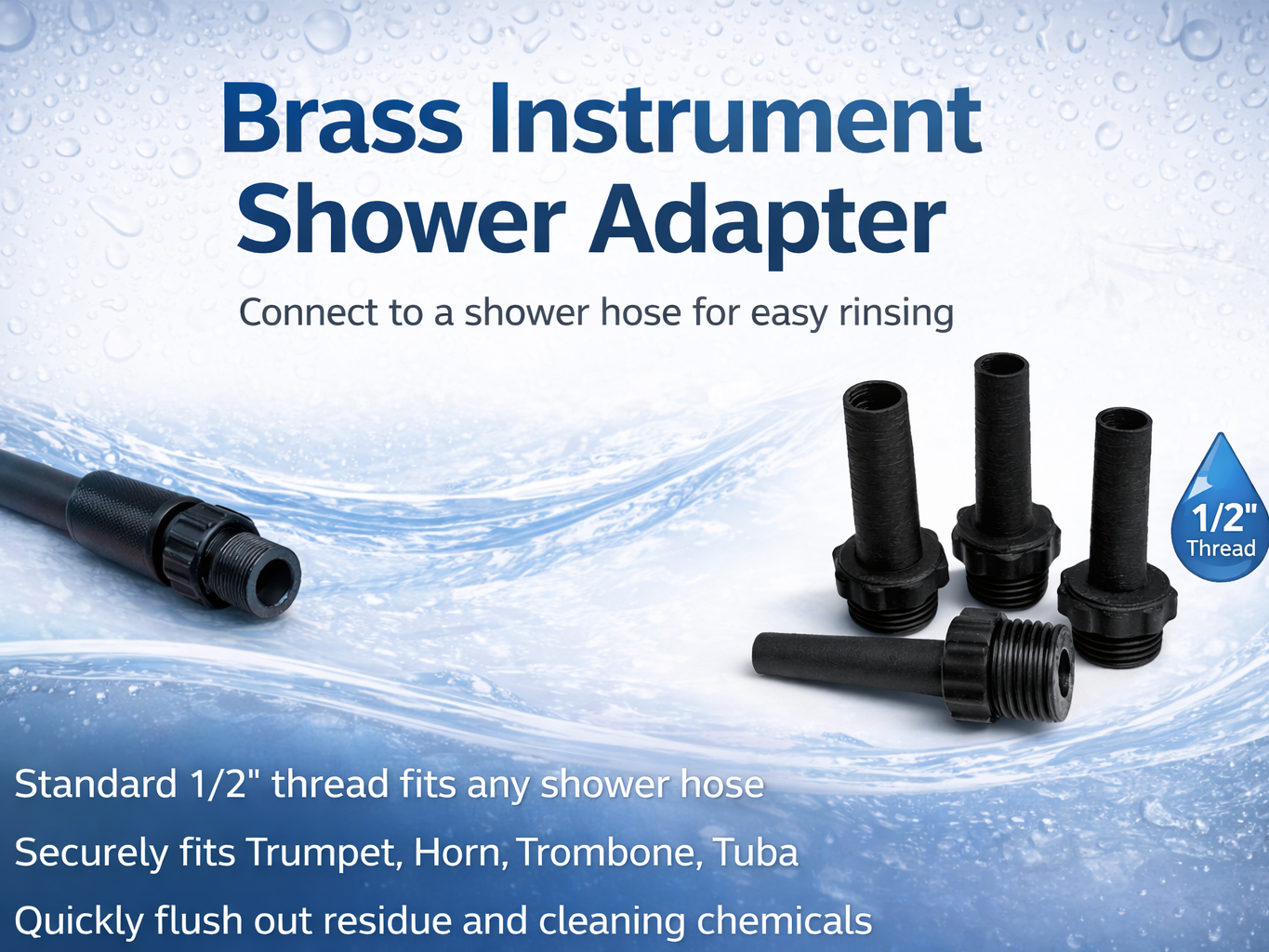 Brass Instrument Shower Adapter
