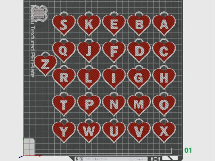 Heart keychain A to Z