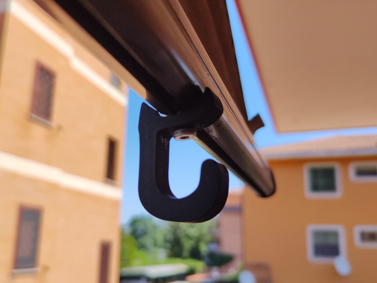 Hook for awnings and terrace awnings