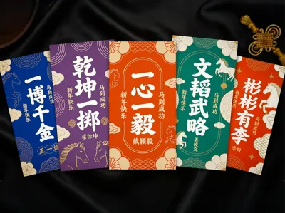 Family Name Auspicious Sayings (Blessing Card & Red Envelope)