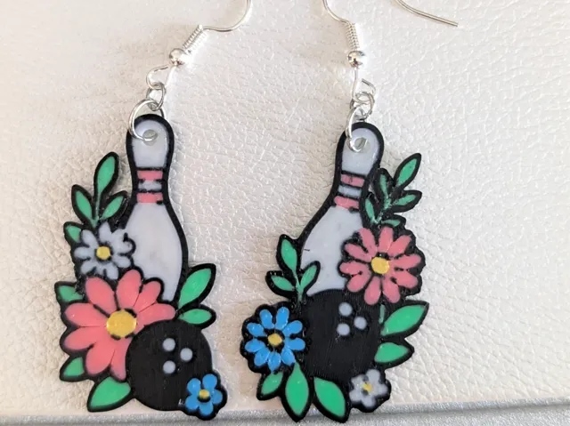 Bowling Flower Earrings
