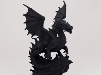 Majestic Dragon on Rocky Cliff