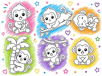 Monitos para Pintar - Diversión para los peques