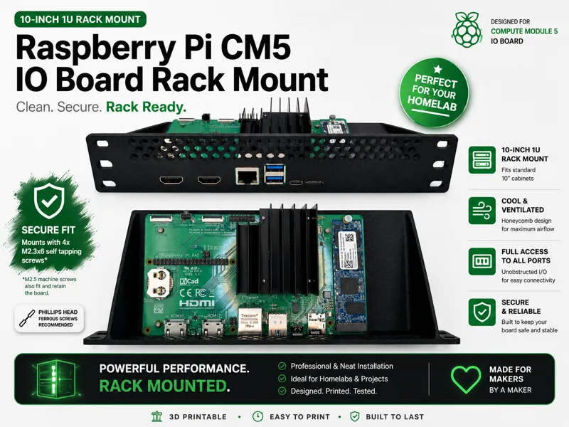 Raspberry Pi CM5 IO Board 10" Rack Mount