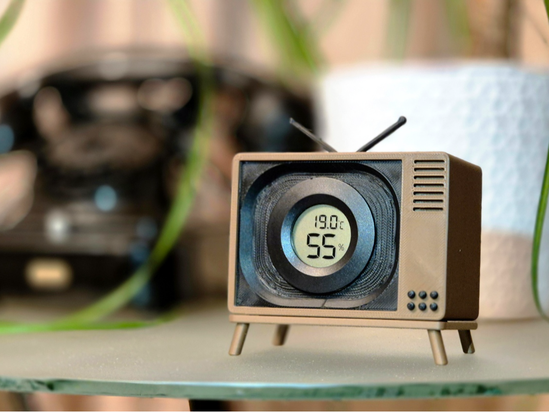 Retro stylish TV HygroMeter and Thermometer stand