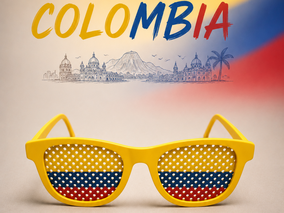 Colombia fan glasses flag