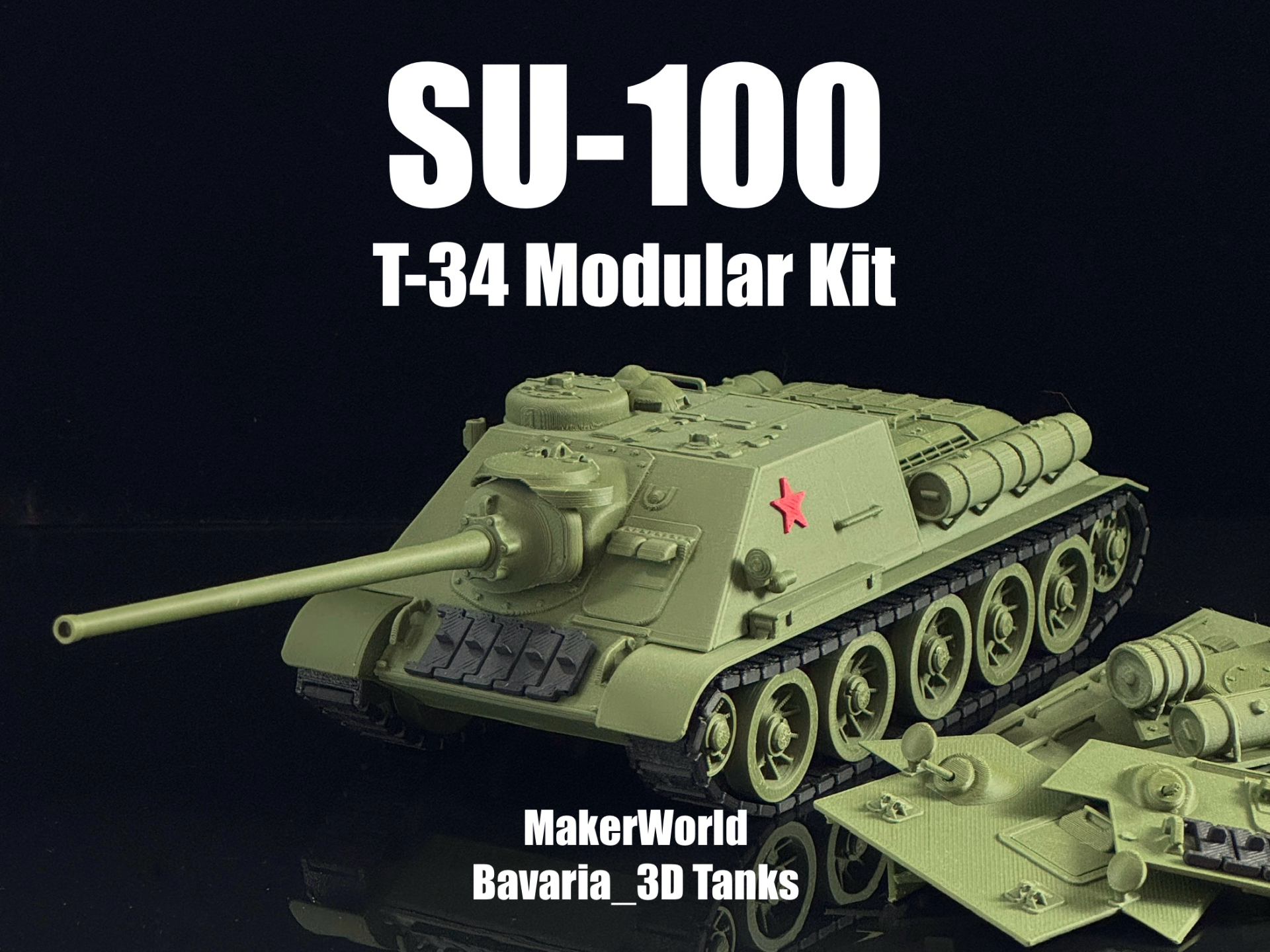 SU-100 Tank Destroyer T34 Modular Kit 1/35 Scale