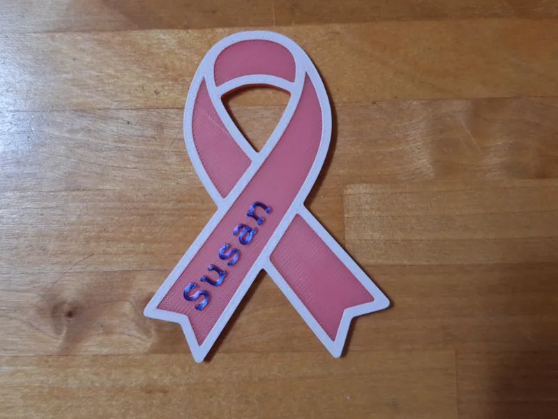 Custom Ribbon Cancer Text