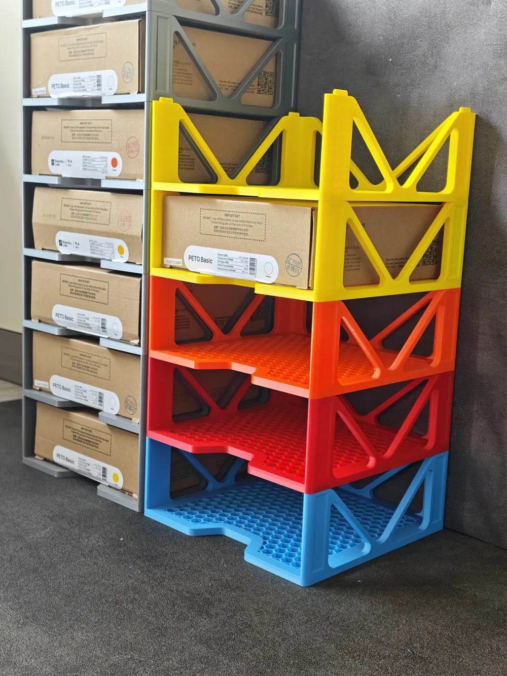 Bambu Lab filament storage rack, with drawers and top plate - Free 3D ...