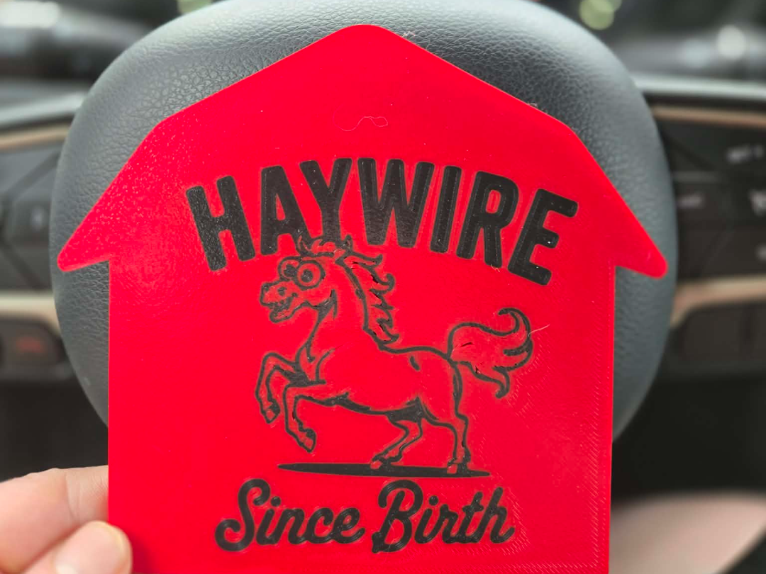 “Haywire Since Birth” Horse Sign Funny Farm Decor