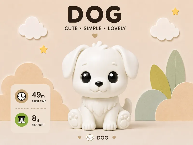 Minimalist and cute animal figurines - dog