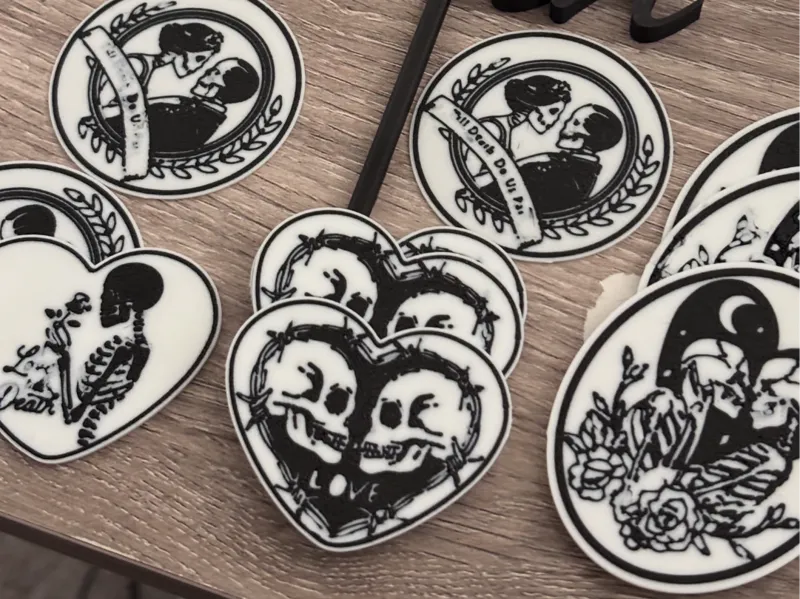 Till Death cake and cup cake toppers