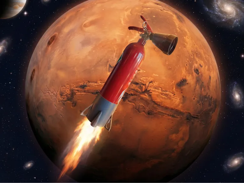 NASA Rocket Fire Extinguisher Stand / Anti-Tip 