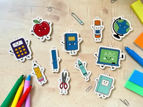 Llavero: Back to School Keychain Set — referencia de MakerWorld
