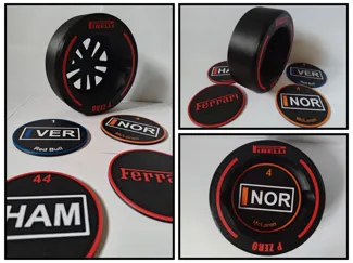 F1 tire style coaster holder