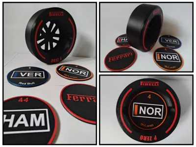 F1 tire style coaster holder